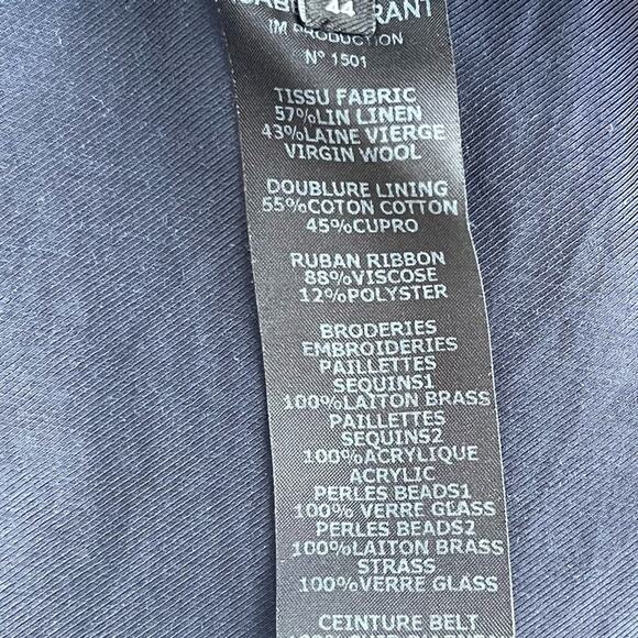 Isabel Marant Milroy Linen & Wool plaid embellished tie waist Coat FR44 US 12 - Picture 14 of 14